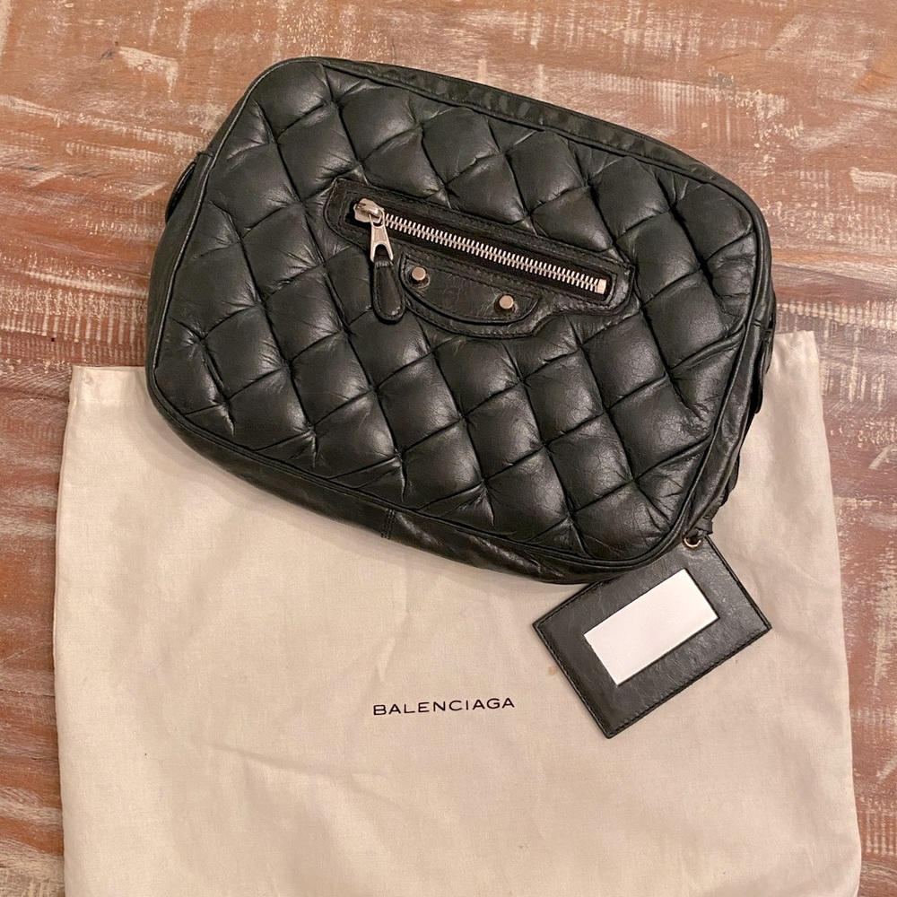 Authentic Balenciaga Quilted clutch